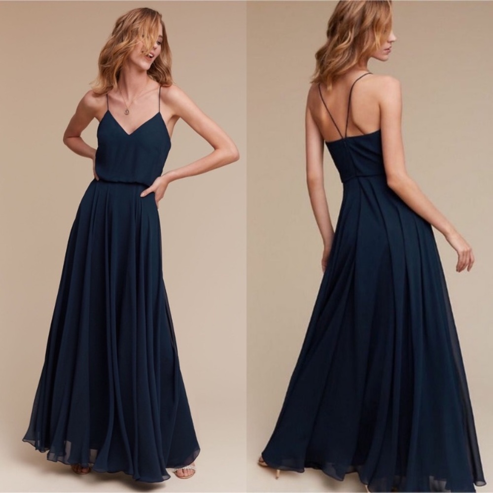 Jenny Yoo Inesse Dress Navy - Picture 1 of 7